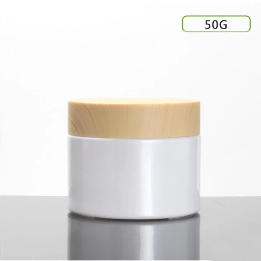 50G frosted/green/blue/white glass bottle wooden shape lid for night cream/essence/moisturizer/gel cosmetic packing glass jar