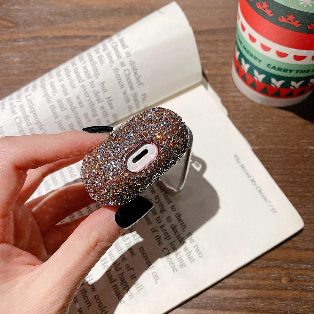 Блестящий жесткий чехол из поликарбоната для наушников Apple AirPods 2 1 роскошный