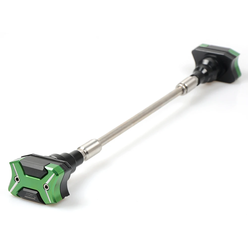 green CNC алюминиевая рама мотоцикла Краш колодки корпус двигателя Слайдеры протектор защита от падения для Ducati Monster 696 795 796 1000 - Цвет: green