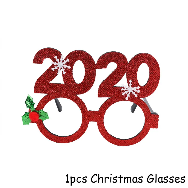 1pcs Glasses Рождественские украшения для дома веселая Рождественская елка рождественские украшения Санта Снеговик Noel Navidad год Natal - Цвет: 1pcs Glasses