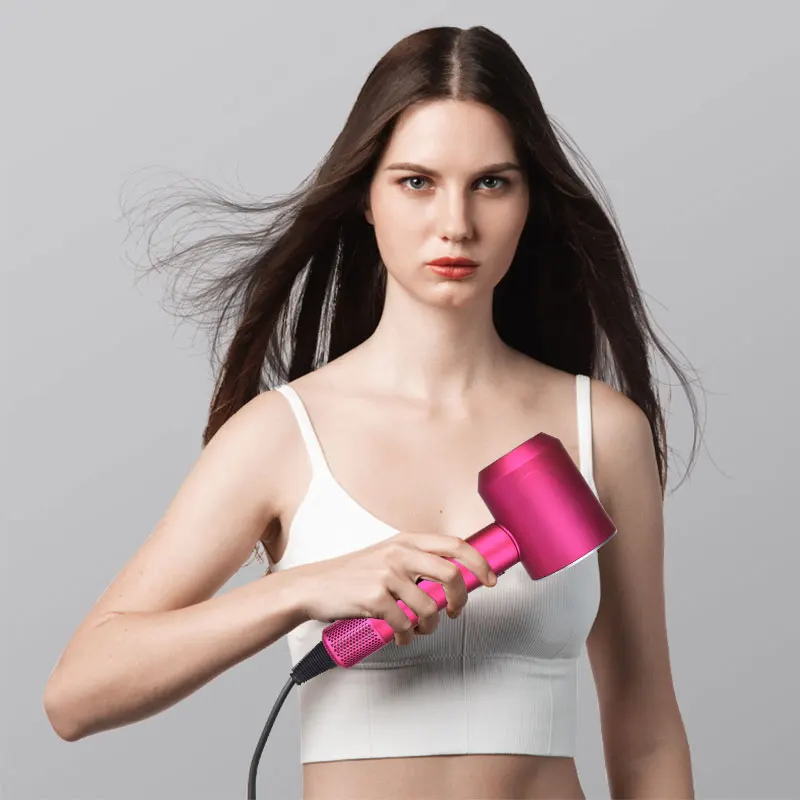 

Professional Hair Dryer Leafless Blow Dryer Ionic Hairdryer Temeperature Control Salon Dryer Hot &Cold Wind With Diffuser