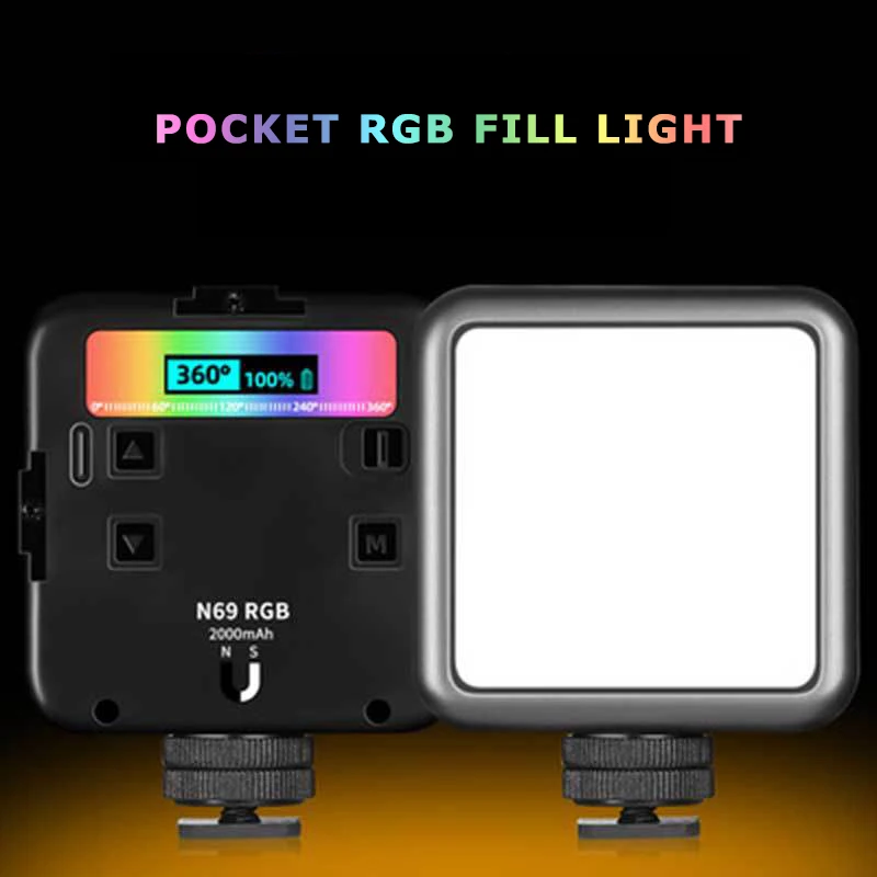 New N69 RGB mini pocket light live camera photography atmosphere light full color LED fill light