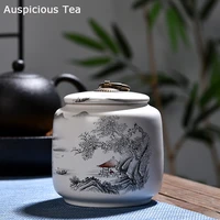 creativity ceramics tea caddy tieguanyin storage tank portable travel tea box sealed coffee powder tea jar spice organizer