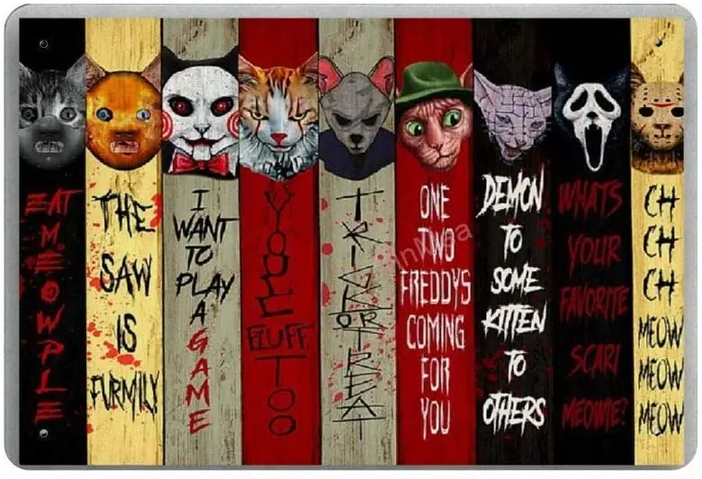 

Eat Meowple The Saw is Furmily, я хочу поиграть в игру, ретро металлический детской постер, Настенный декор, искусство, потертый, шикарный подарок