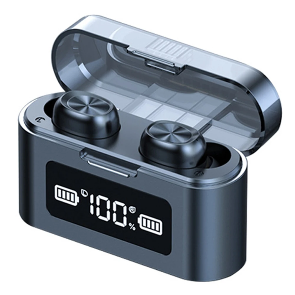 

TWS Bluetooth Headphones Wireless Earphones Stereo Earbuds With LED Display Charging Case With Mic In-Ear Earbuds For Sports