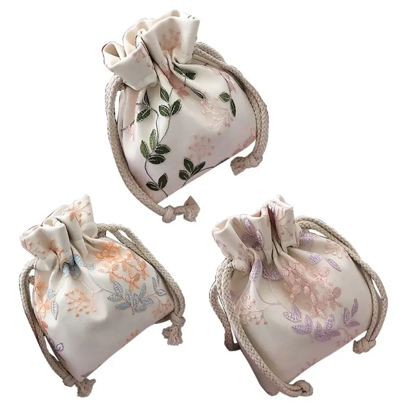 

Women Flower Lace Embroidery Ethnic Vintage Shoulder Bags Handbag Tote Drawstring Crossbody Satchel Purse