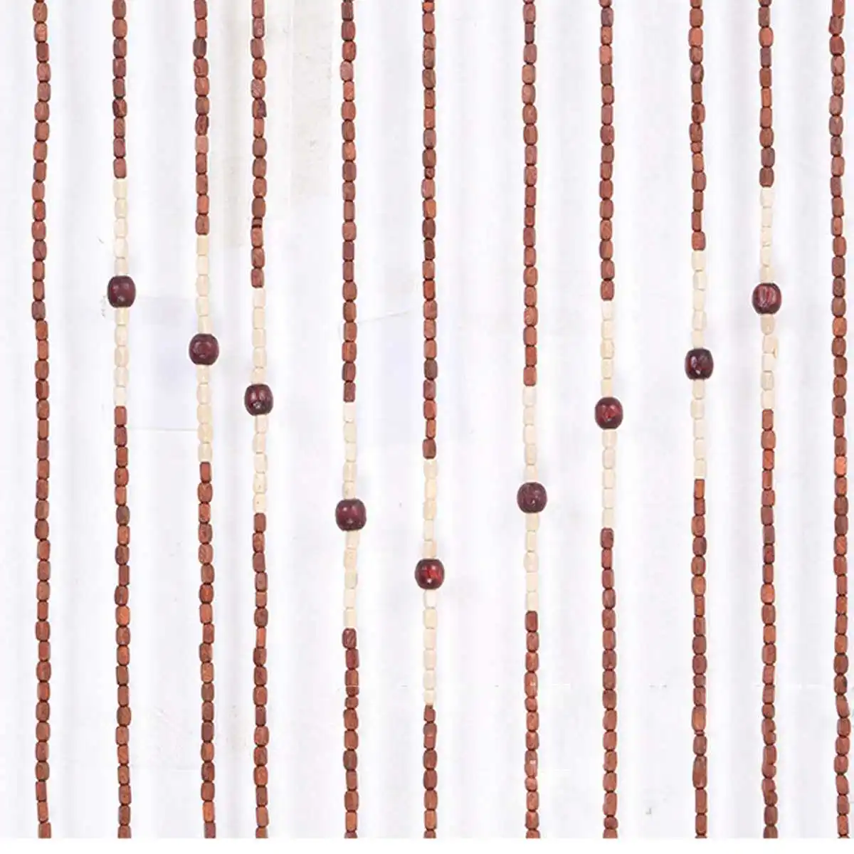 Волнистые деревянные дверные жалюзи ручной работы 90x175 см 27 линий бусины