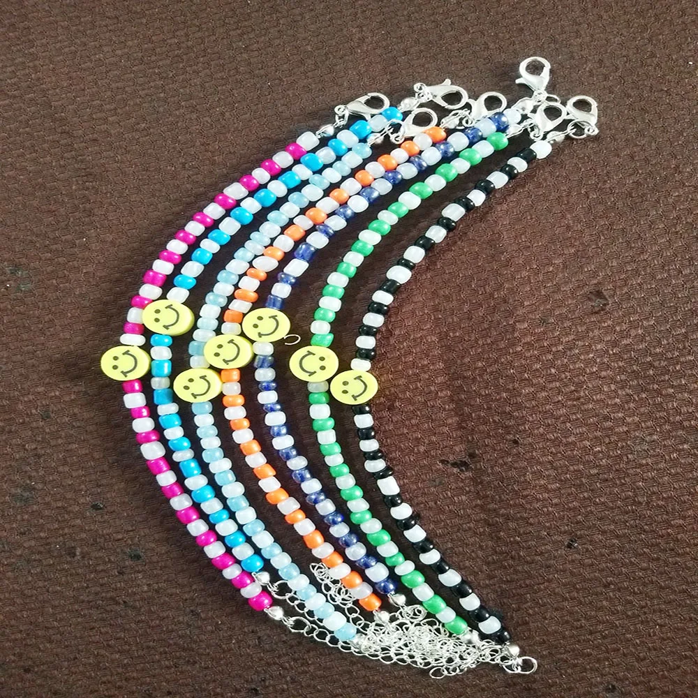 Богемный этнический модный двухцветный браслет из рисовых бусин 2021 мягкая