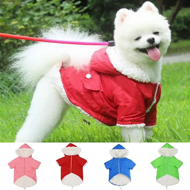 

Winter Dog Clothes For Small Dogs Two-leg Cotton Jacket Puppy Padded Jacket With Hood Coat For French Bulldog Pug Clothes Supply