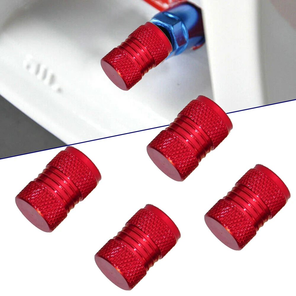 Купи 4pcs Red Car Auto Tyre Rim Valve Wheel Stem Air Port Dust Caps Cover For Truck Bike Valve Stem Caps Auto Exterior Accessories за 135 рублей в магазине AliExpress