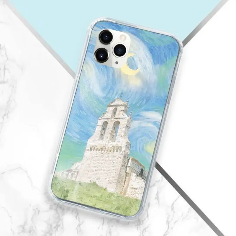 

Art oil painting illustration beautiful Phone Case Transparent for iPhone 11 12 mini pro XS MAX 8 7 6 6S Plus X 5S SE 2020 XR