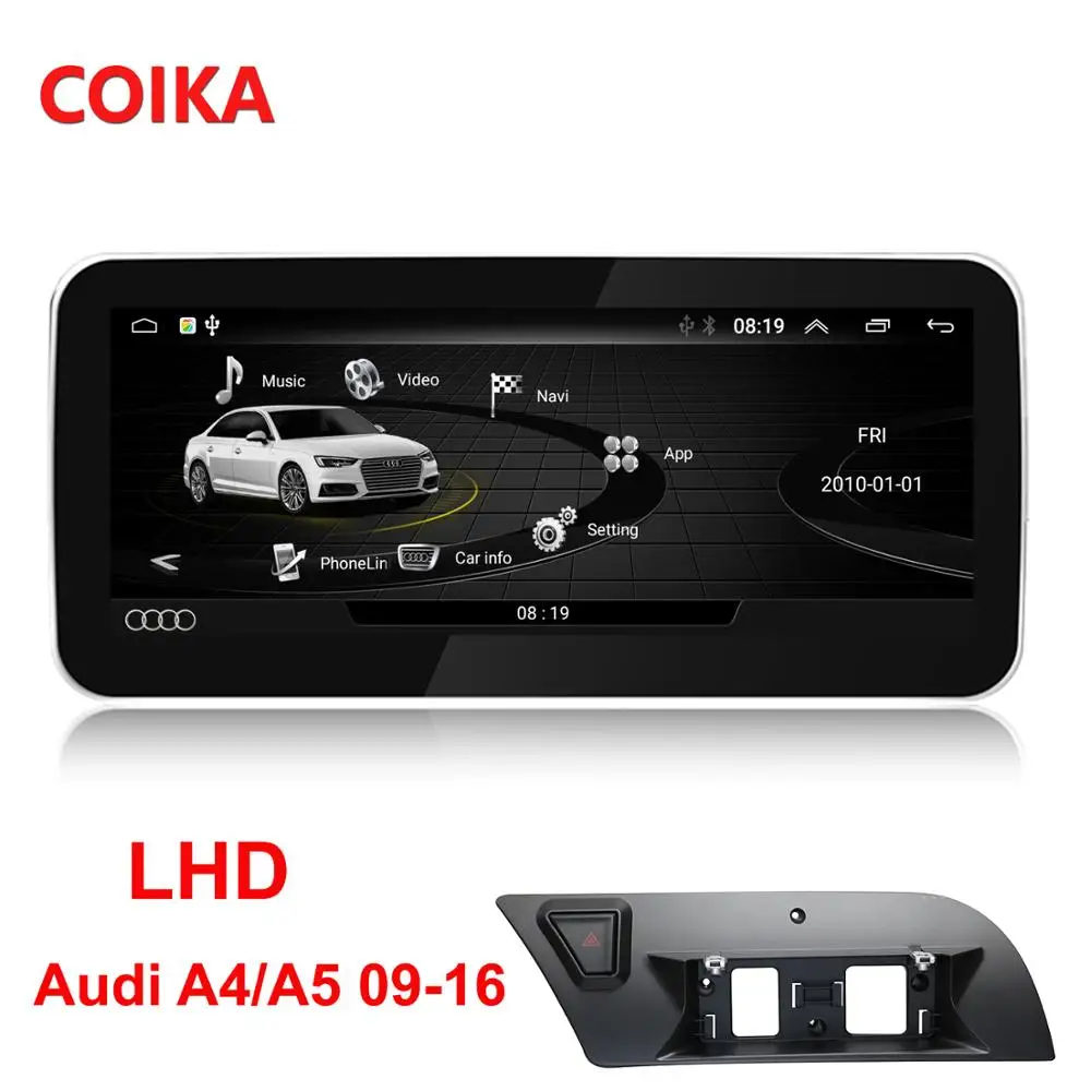 COIKA Android 9,0 автомобильная Система головное устройство для Audi A4 A5 2009- gps NAVI Carplay wifi Google BT AUX ips сенсорный экран 2+ 32 Гб ram