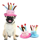 Регулируемые вельветовые красочные свечи для кошек, шляпа для маленьких и средних собак, головной убор для косплея щенков, кошек