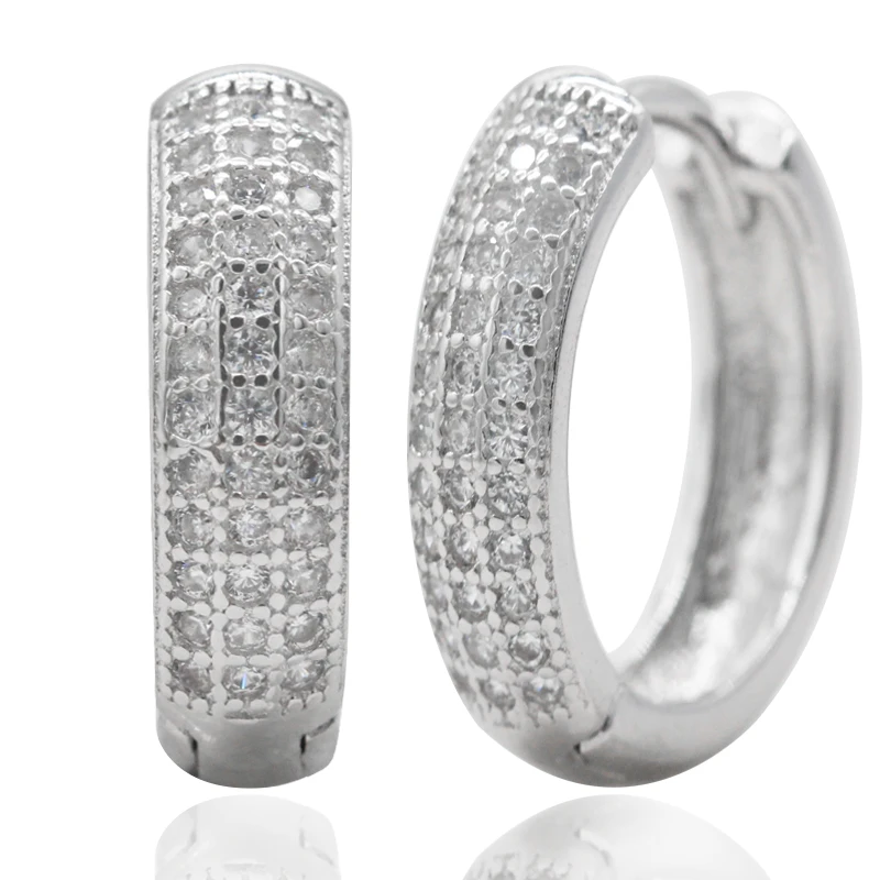 Женские серьги из серебра 925 пробы с фианитами|Серьги-кольца| |