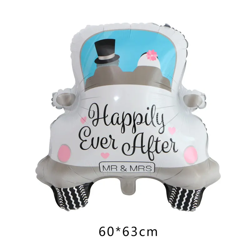wedding car DIY Мультяшные автомобильные воздушные шары пожарная машина поезд фольгированный шар скорая помощь гелиевые шары Детские подарки День Рождения Декор детские игрушки - Цвет: wedding car