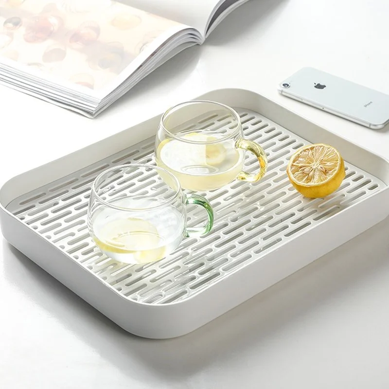 

Food Afternoon Tea Tray Nordic Creative Coffee Serving Plastic Bathroom Trays Modern Plateau De Service Kitchen Teaware DE50CP
