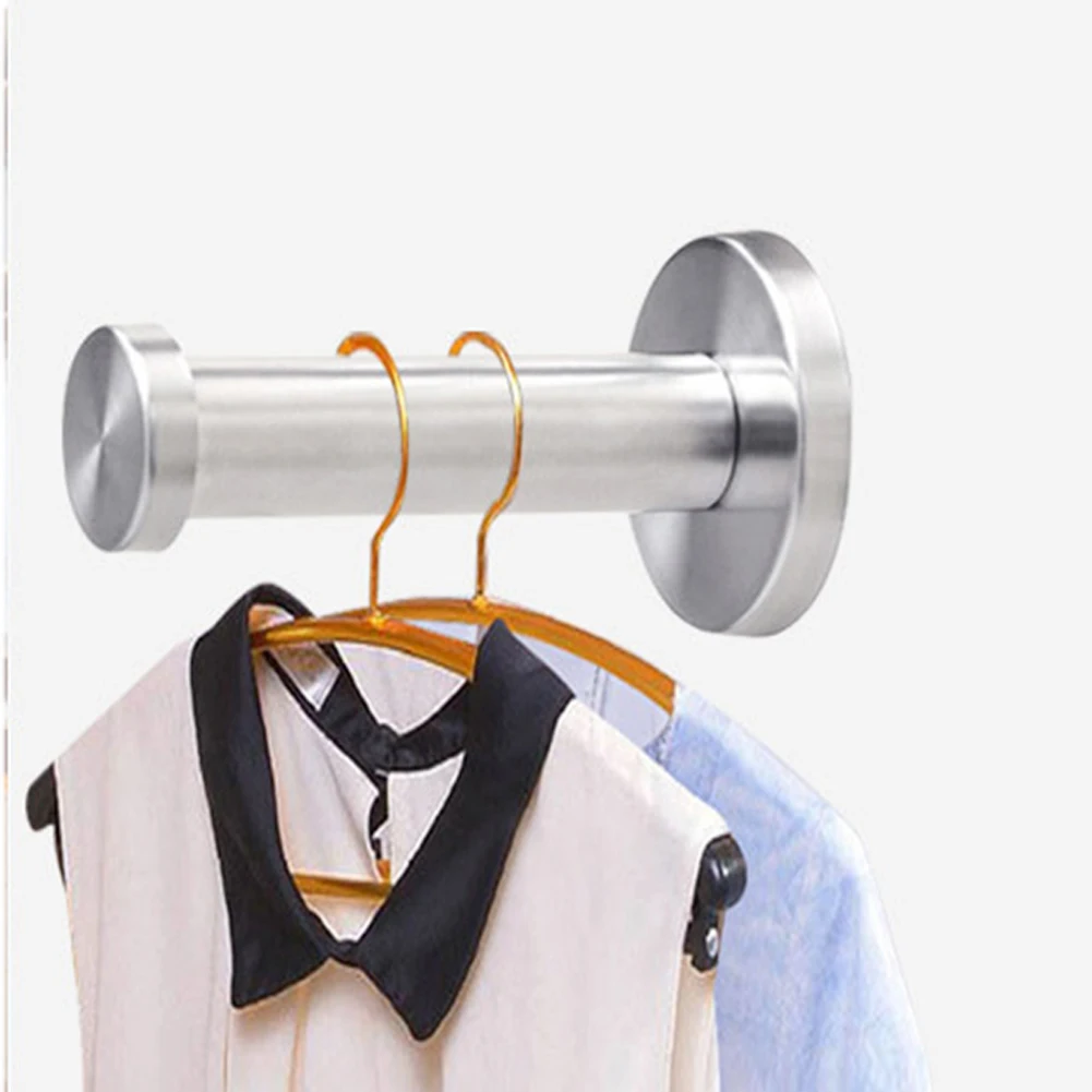 

Cylinder Strong Towel Hook Wall Mount Utility Coat Silver Bathroom Robe Stainless Steel