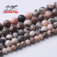 natural pink zebra jaspers stone beads round loose spacer beads for jewelry making diy bracelets accessories 4 6 8 10 12 mm 15