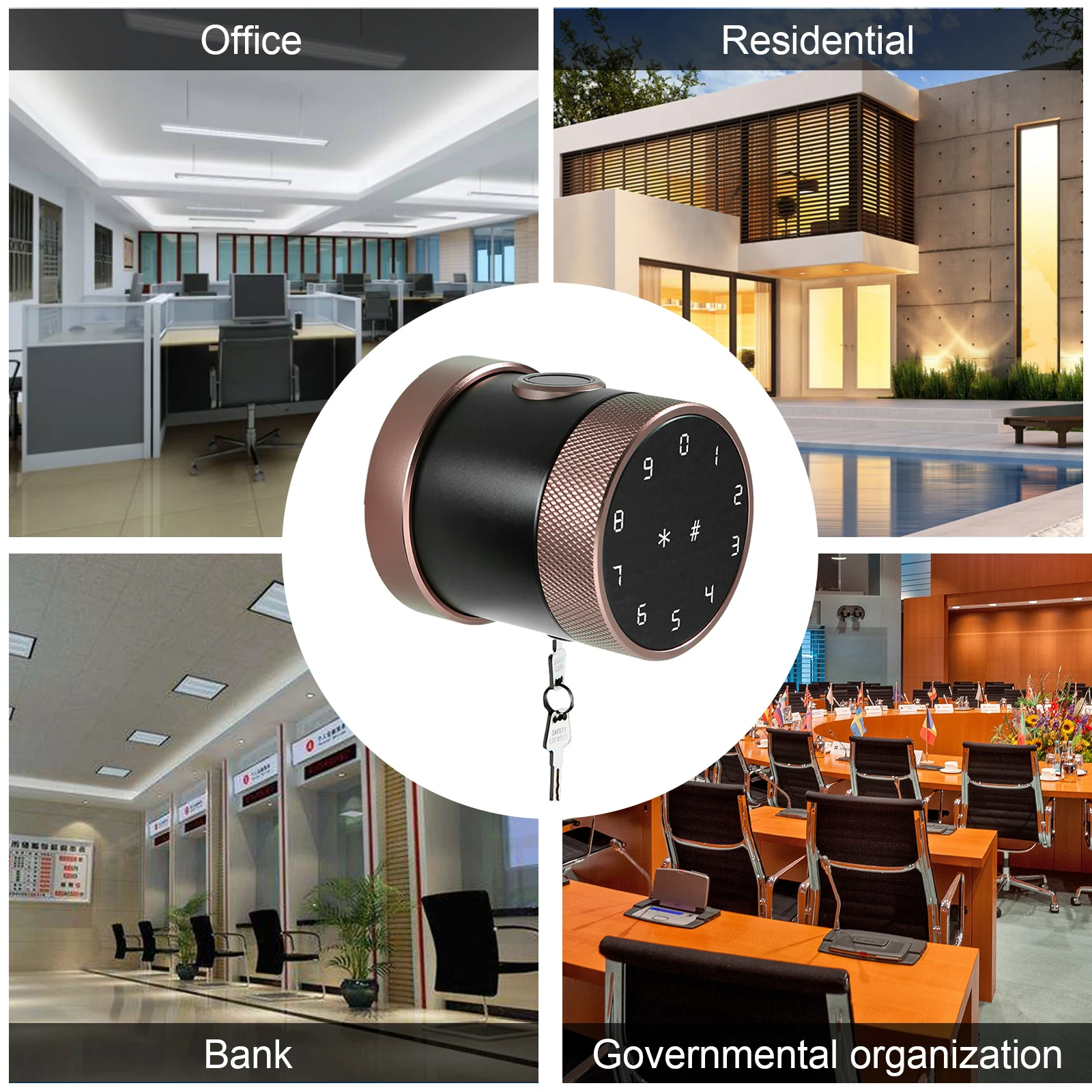 Умный дверной замок с защитой от кражи электронный распознаванием отпечатков