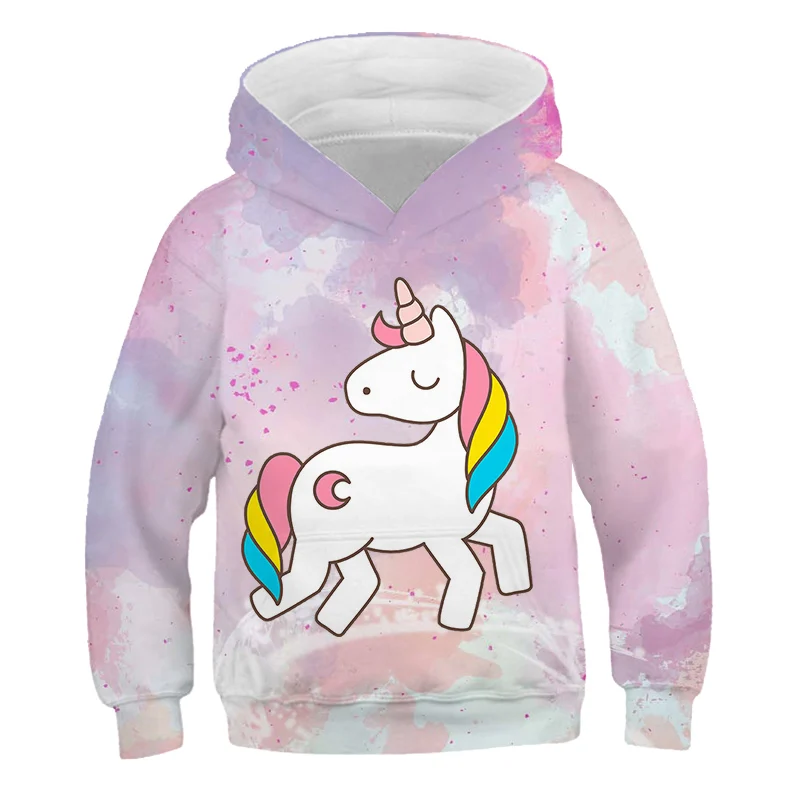 

Unicorn Spring Kids Long Sleeve Tops 3D Cartoon Hoodie Tops Athletic Casual for boys and girls 2021