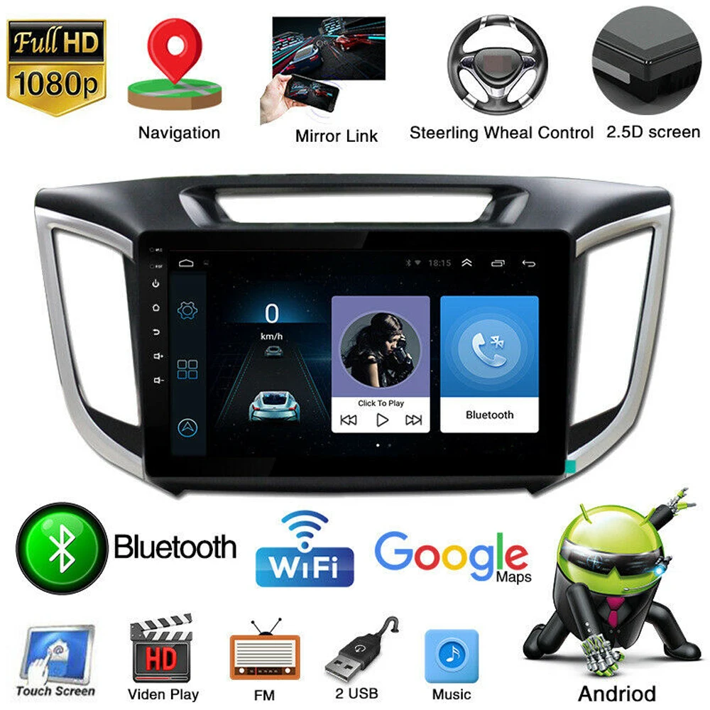 2din Android 10 1 автомобильный Радио мультимедийный видео плеер для Hyundai Creta ix25 2014 2018