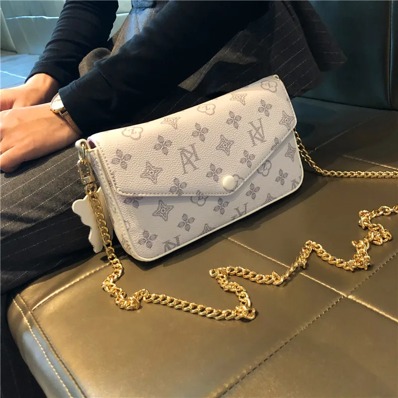 

High-quality Ladies Leather Chain Bag 2021 New One-shoulder Messenger Flap Bag Ladies Luxury Brand Designer Bag Shoulder Bag