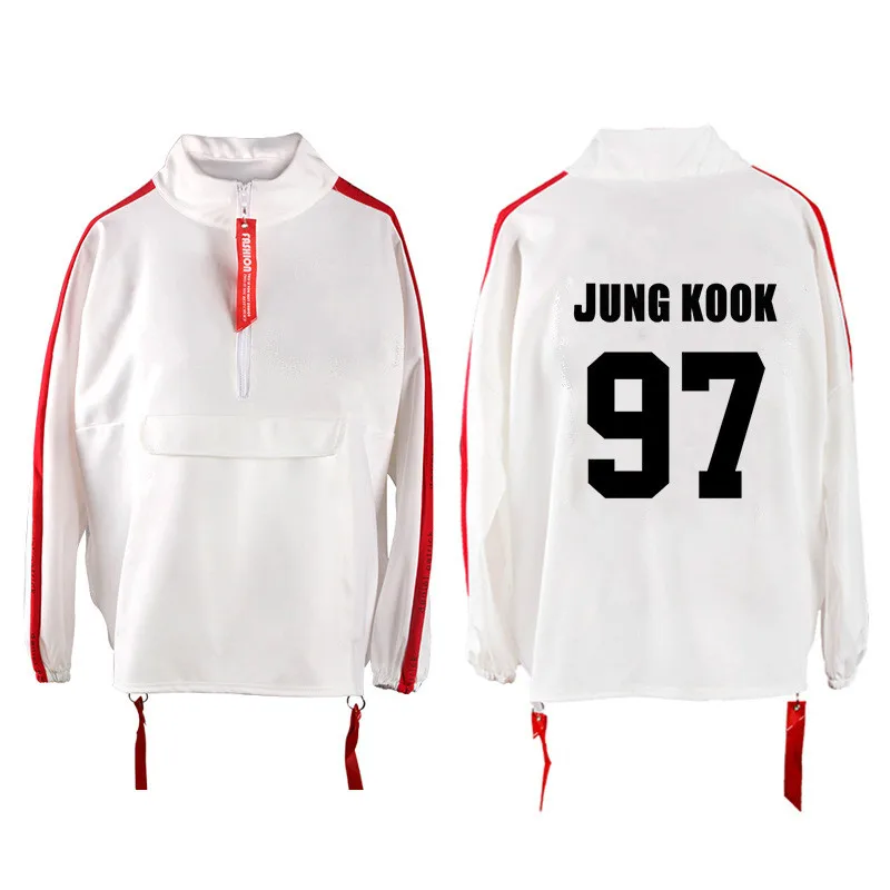 JUNGJOOK Kpop толстовки Женская с длинным рукавом Корейская версия свободная весенняя куртка пальто k-pop Bangtan мальчики jin suga топы толстовки с капюшоном - Цвет: JUNGJOOK