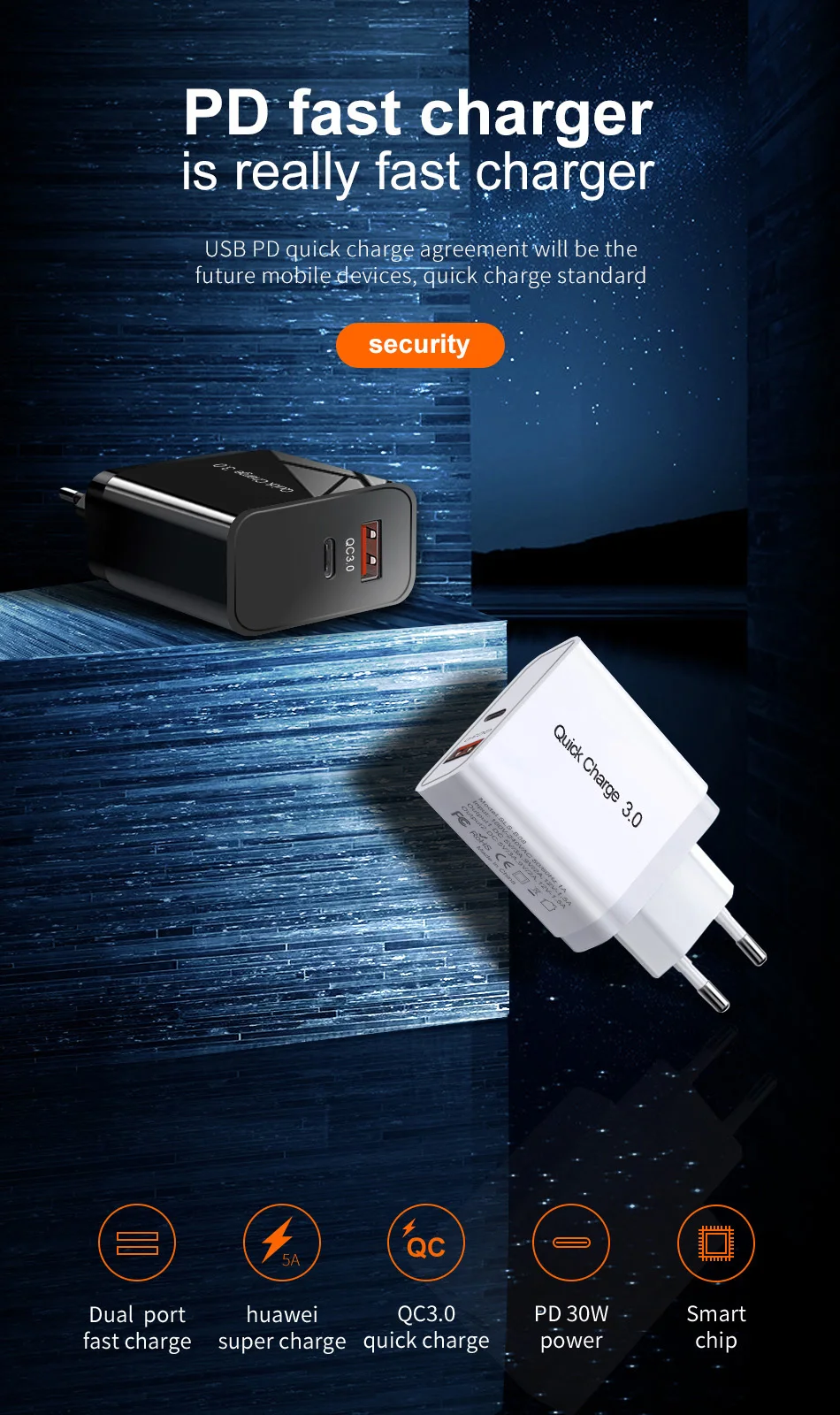Udyr Quick Charge 4,0 3,0 36 Вт USB зарядное устройство Тип C QC 4,0 3,0 зарядное устройство для samsung S10 plus PD 3,0 быстрое зарядное устройство для iPhone 11 Pro