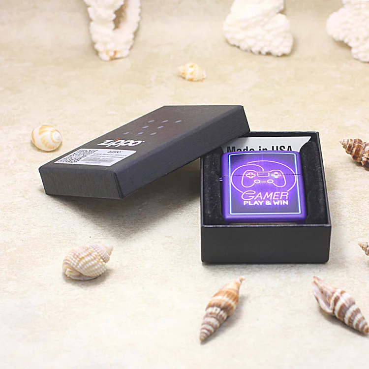 

Genuine Zippo oil lighter copper windproof Blue Winner's game cigarette Kerosene lighters Gift With anti-counterfeiting code