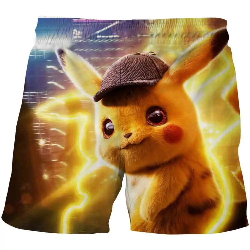 

Cute Interesting boys and girls Pokemon Shorts Print Polyester 3D shortpants Summer Harajuku Boys Animation Clothing 4-14T