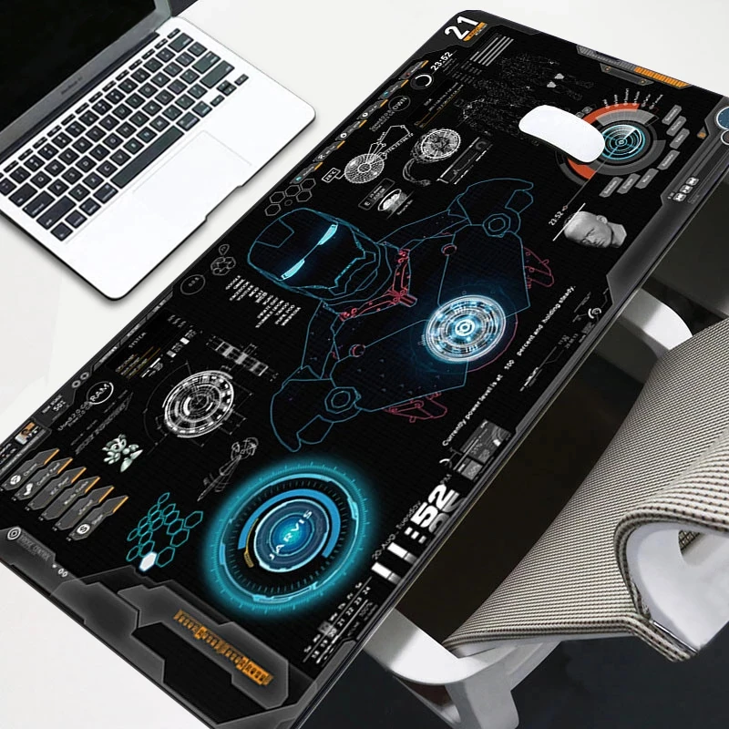 

Iron Man Large Mouse Pad Persian Carpet Laptop Pc Gamer Keyboard Mat XXL Mousepad Edge White Tassel Rubber Table Mat for Pet