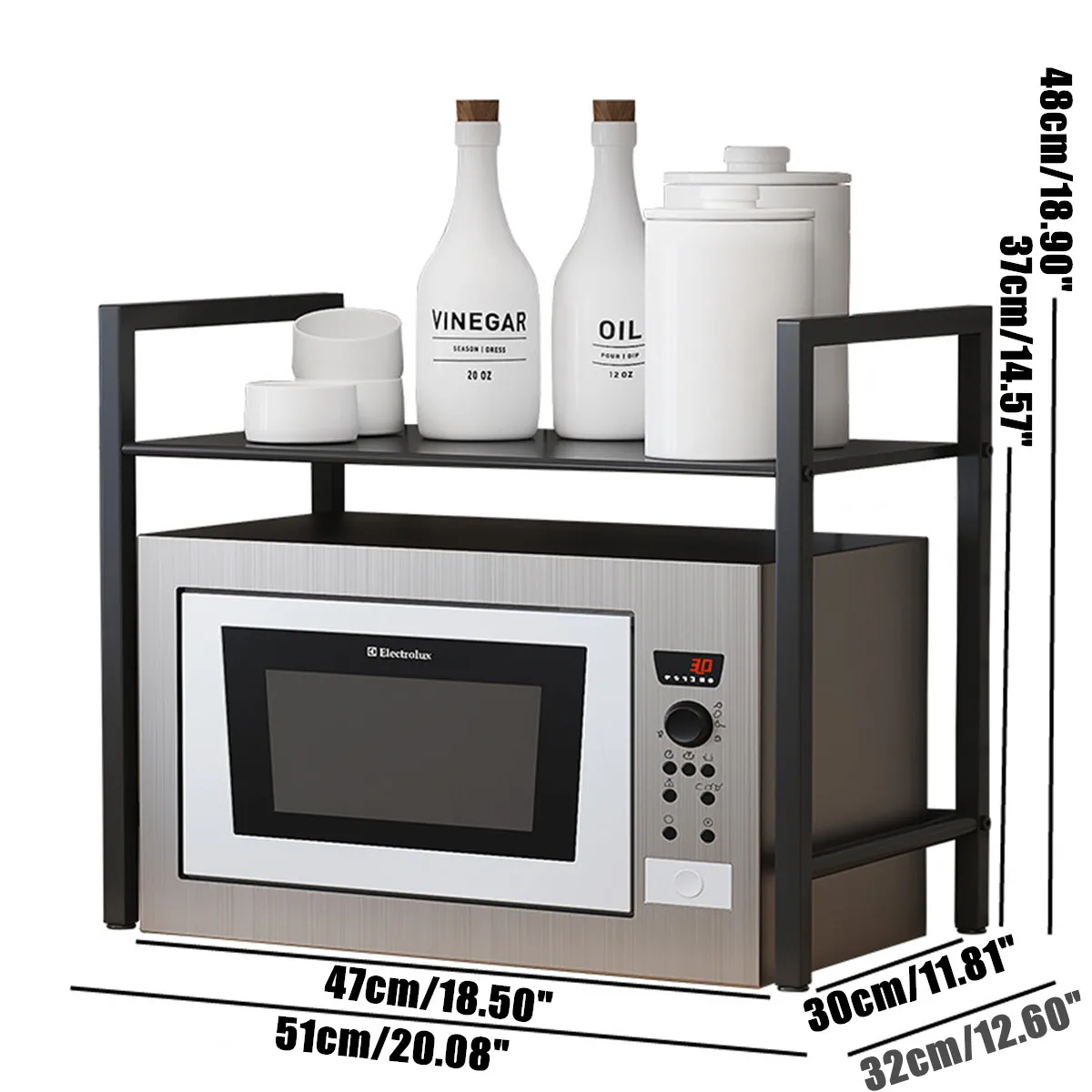 

2 Tier Metal Microwave Oven Stand Rack Shelf Kitchen Tableware Black Storage Organizer Holder Cabinet for Kitchen Racks