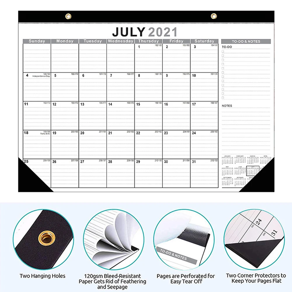 

Monthly Planner Agenda Desk Large Memo Count Down July 2021-December 2022 Daily Wall Calendar Organizer English Home Office