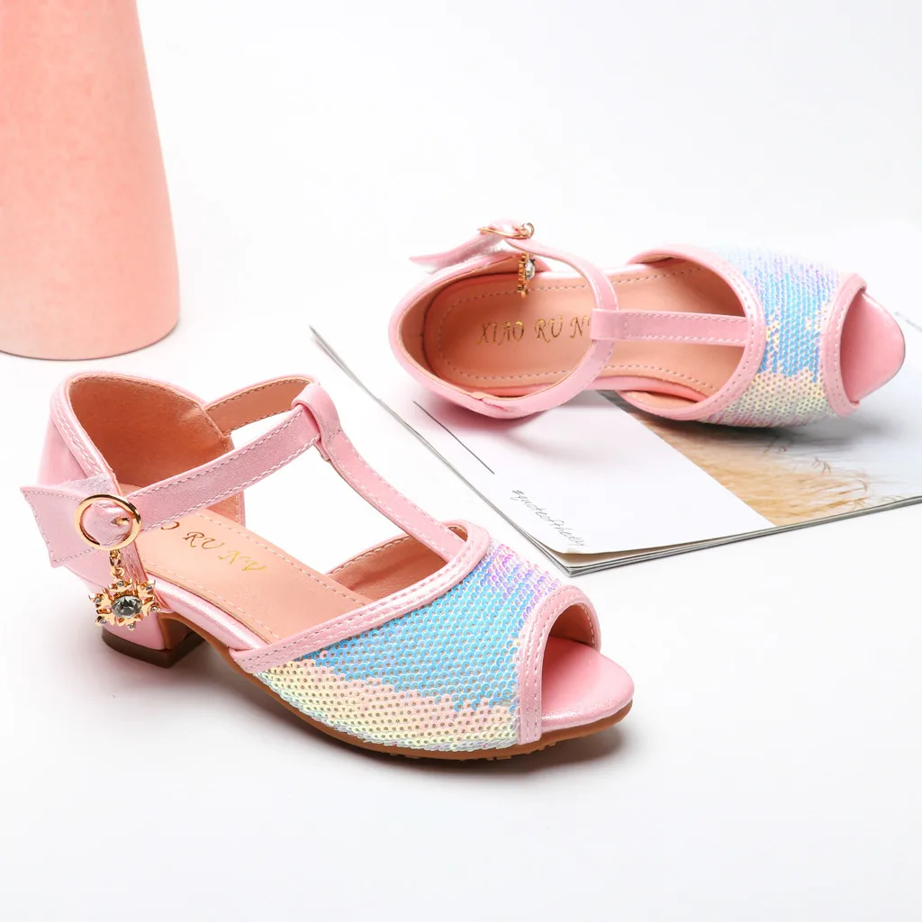 Детские сандалии Сандалии для маленьких девочек Обувь с украшением в виде