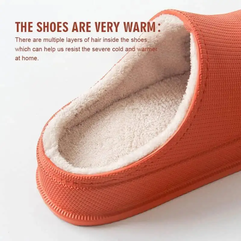 

Waterproof Non-Slip Home Slippers Winter Warm Home Women Indoor Cotton Slippers Ladies Soft Slippers Memory Foam Couples Shoes