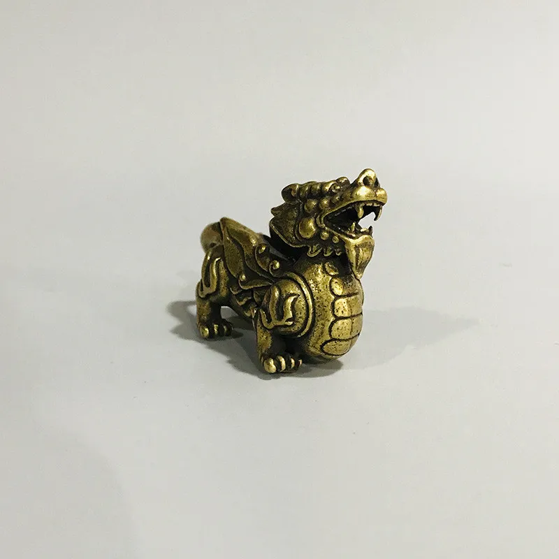 Китайское бронзовое животное с изображением курио 2 дюйма килинь цилинь пиксиу