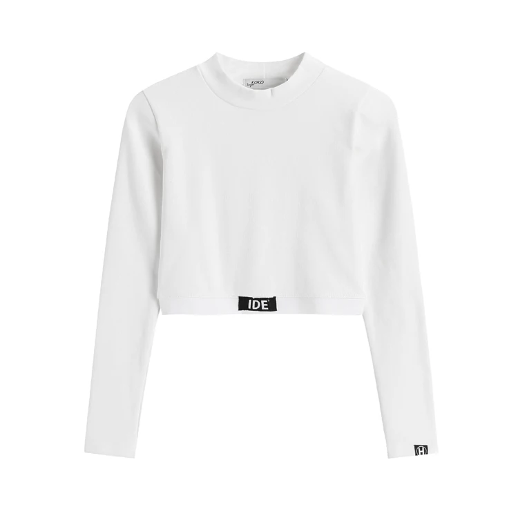 

New Spring Top Sexy T Shirt Women Elasticity T-Shirt Korean Style Tee Woman Clothes Slim Tshirt Female Skinny Long Sleeve Tops