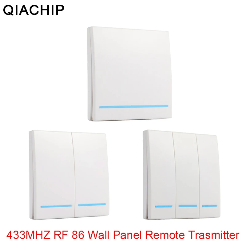

433MHz Universal Wireless Remote Control 86 Wall Panel RF Transmitter Receiver 1 2 3 Button For Home Room Light Switch