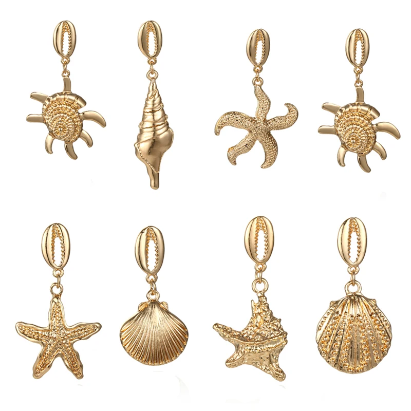 Найти меня в богемном стиле океан Серьги капли из ракушки Творческий асимметрия