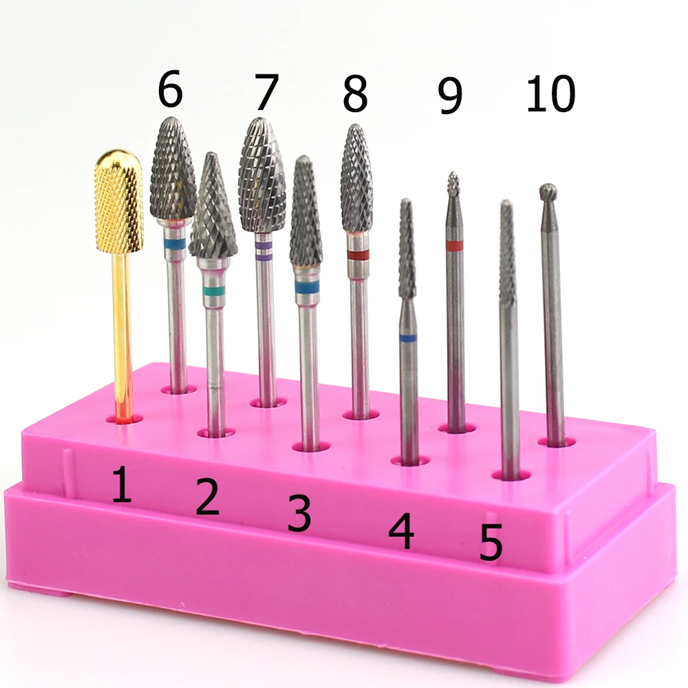 10 типов фрез для ногтей из карбида вольфрама вращающийся фреза пилки машина