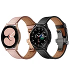 Ремешок для Samsung Galaxy Watch 4, с пряжкой-бабочкой, кожаный, 44 мм, 40 ммGalaxy Watch 4 classic 42 мм, 46 ммActive 2