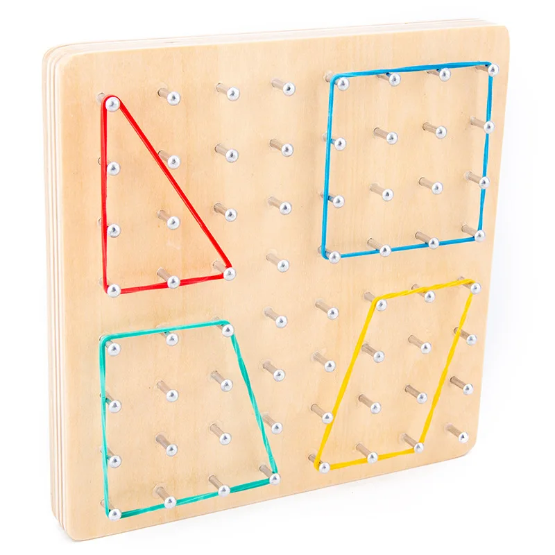 Geoboard деревянная математическая манипуляции элементов платы блок с сеткой