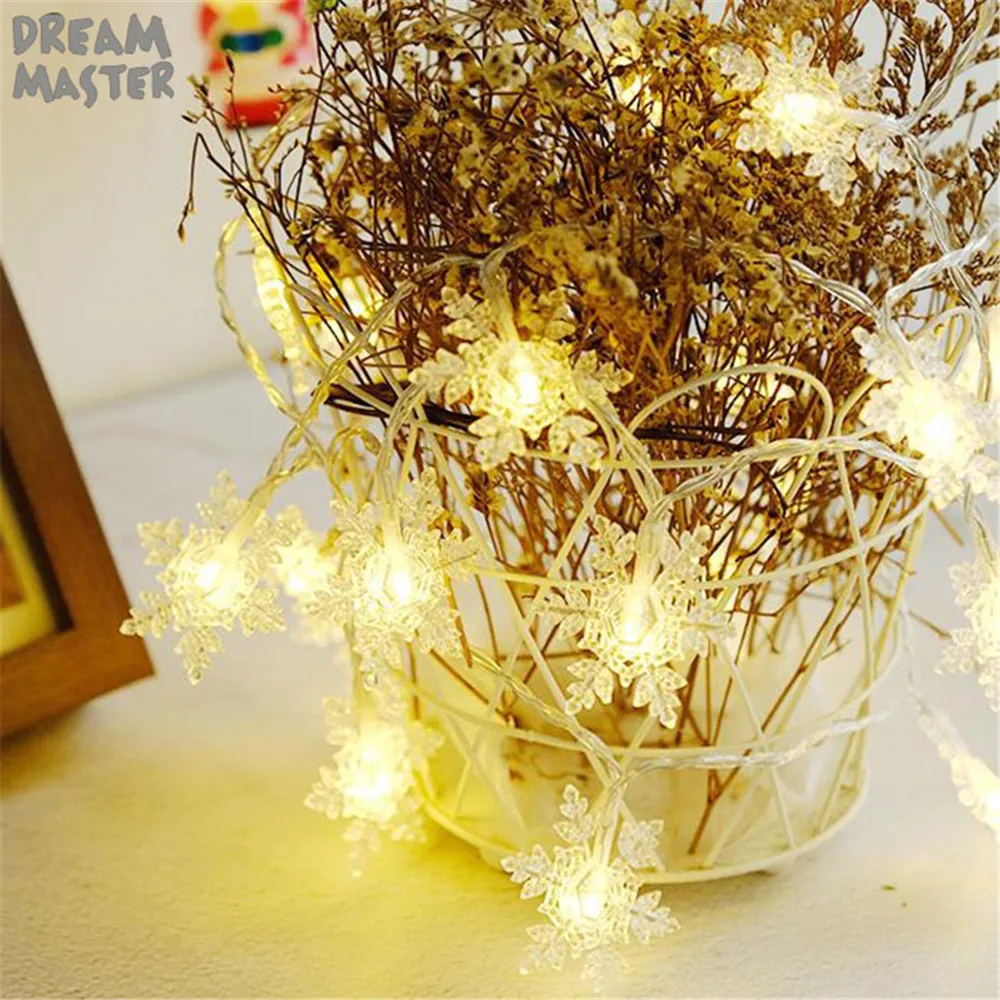 СВЕТОДИОДНАЯ Гирлянда в виде снежинок Сказочная гирлянда снега украшение для