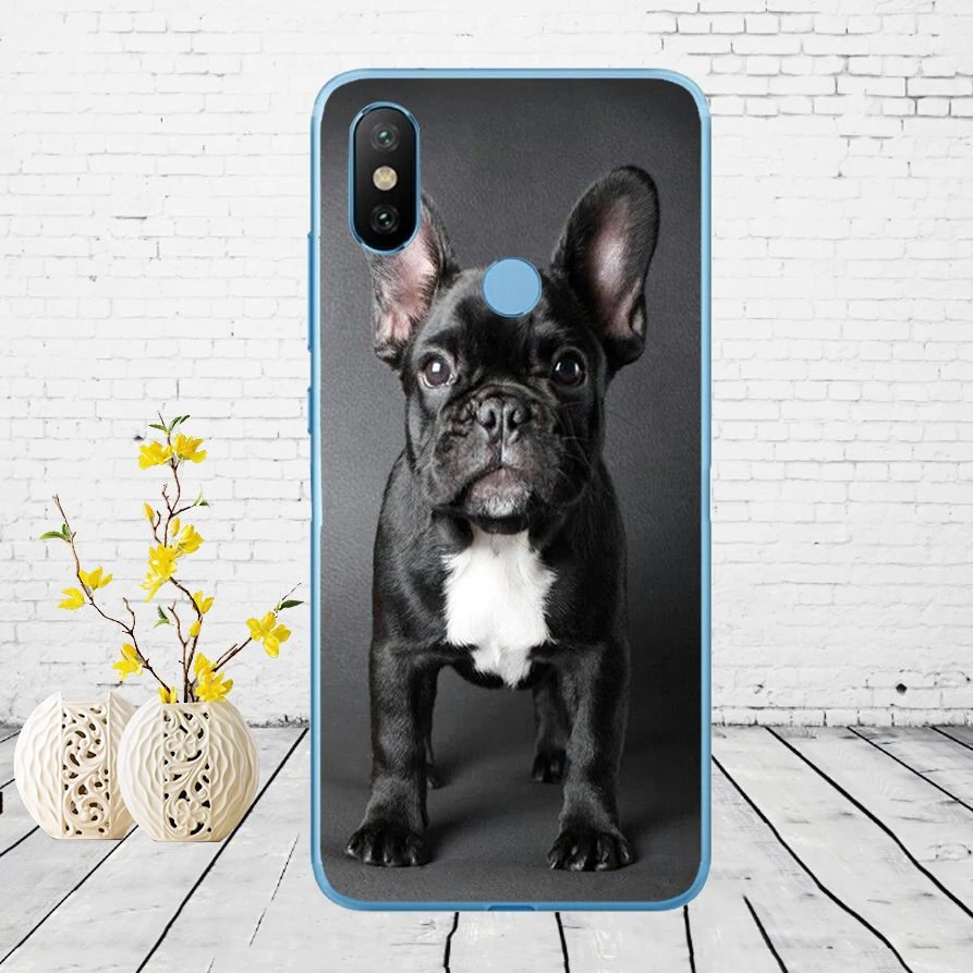 26DD French Bulldog Art Soft Silicone Cover Case for Xiaomi Redmi 6 6a mi 8 a2 lite note 5 pro 7 case | Мобильные телефоны и