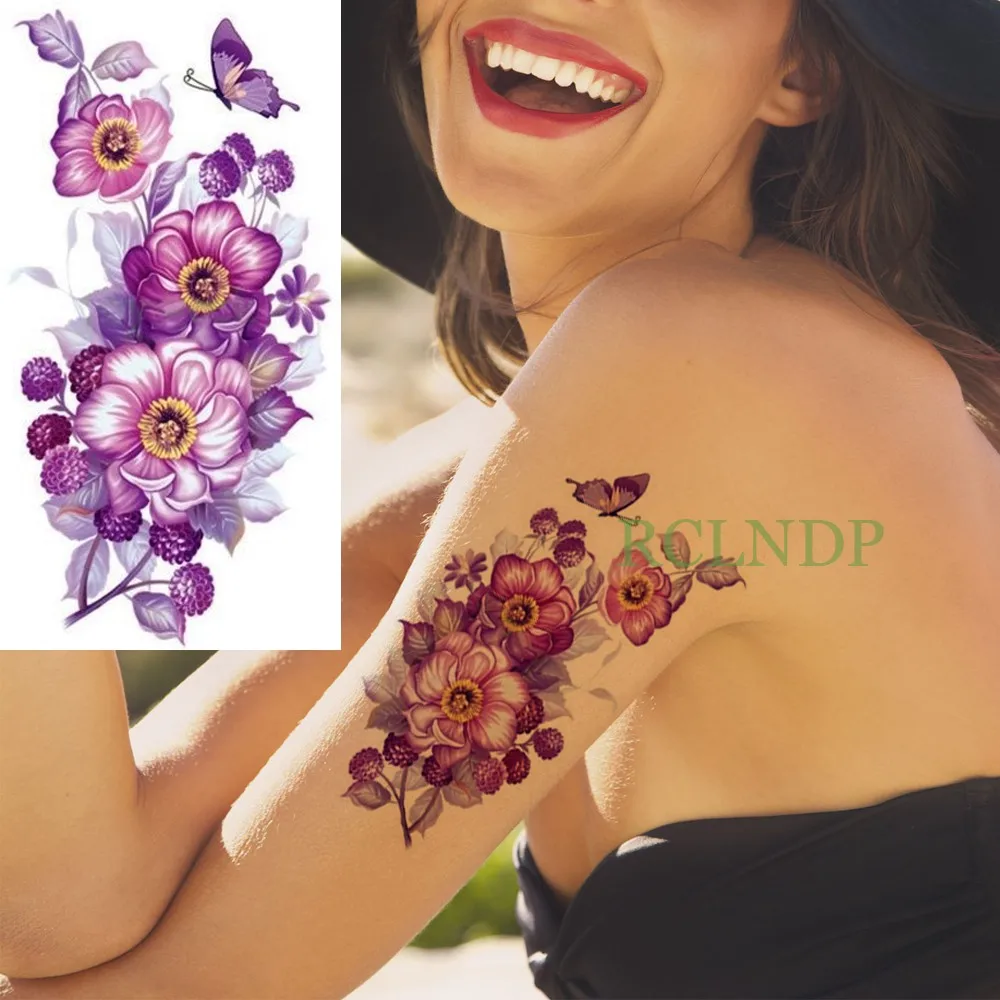 Водостойкая Временная тату наклейка цветок орхидеи женские наклейки для боди