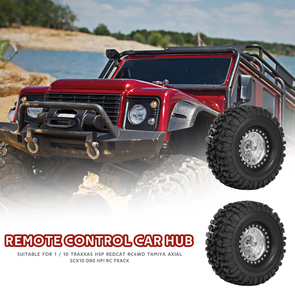 

2PCS High Handle 2.2 Inch RC Rubber Tire Alloy Chain Rim Axial Scx10 D90 Hpi RC Car Toy Car Accessories