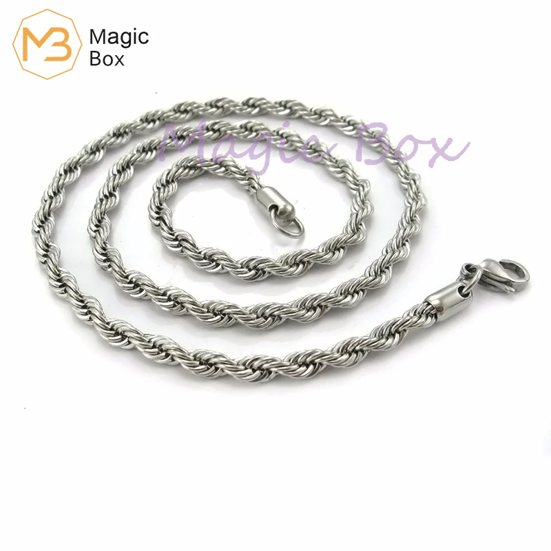 

Stainless steel rope necklace 3.0mm fashion men necklace chain 50cm