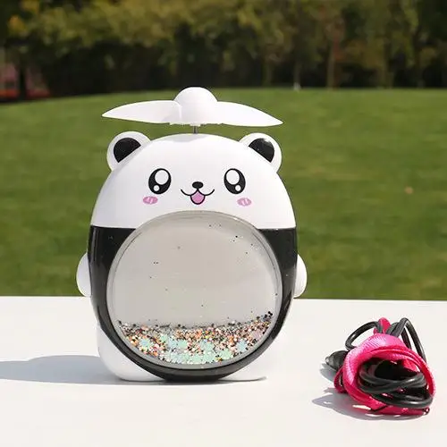 Black panda USB вентилятор свадебные подарки для гостей персонализированный подарок для шеи вентилятор Hands Free сувениры свадебные сувениры юбилей подарок для подруги - Цвет: Black panda