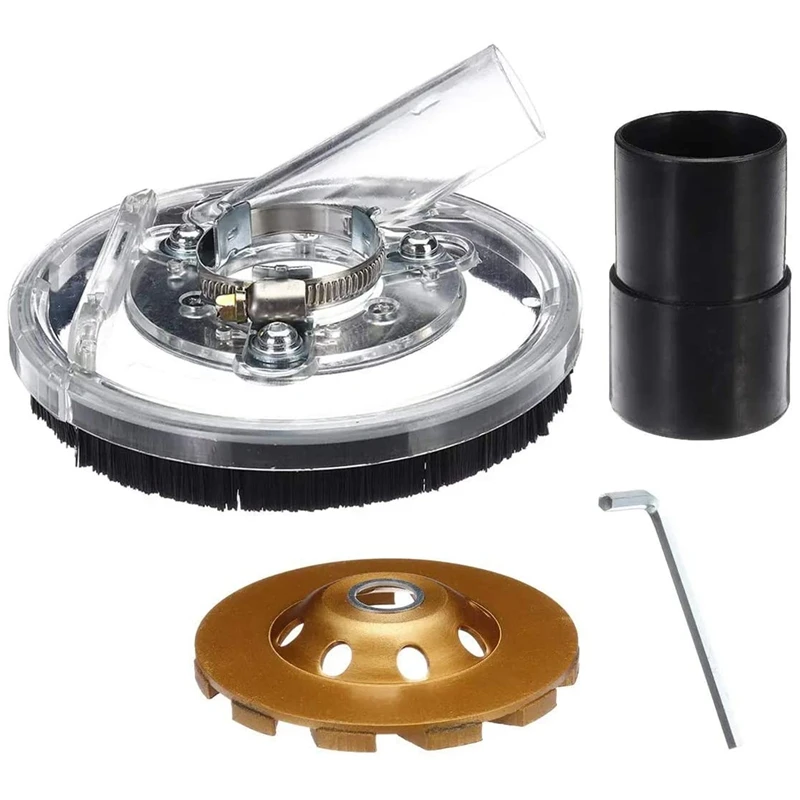 

for 4inch/5inch Angle Grinder, with 4inch Turbo Diamond Grinding Wheel, Dust Collector for Glass Fiber Stone Grinder