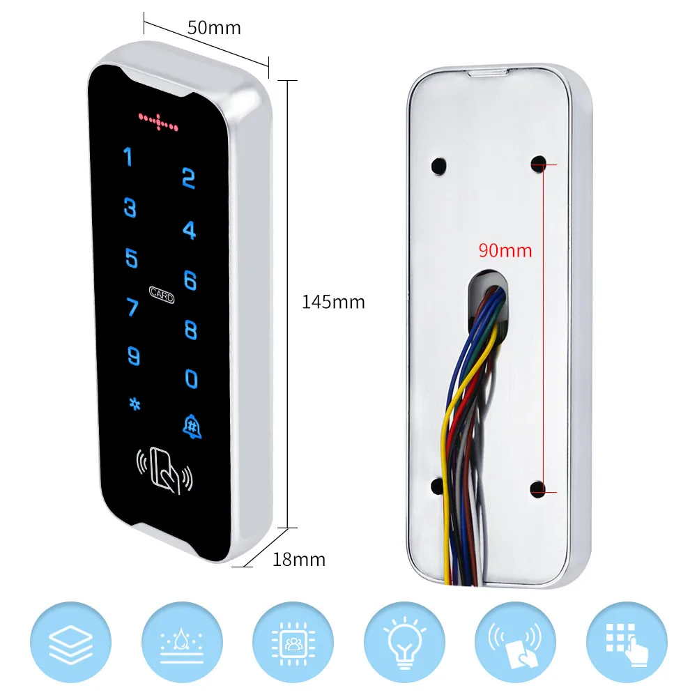 ip68 waterproof access control keypad outdoor rfid access controller metal keyboard 125khz em cards door opener system wg2634 free global shipping
